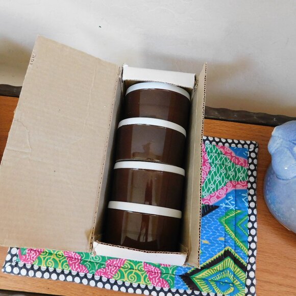 NIB Fitz & Floyd 4 La Ronde mod brown porcelain oven / table ramekin baking dish - Picture 10 of 15